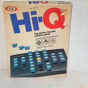 Vintage 1977 Hi-Q Game by Ideal The All Time Favorite Solitaire Game Complete